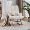 Teddy Velvet Rocking Accent Chair Upholstered Glider Armchair For Nursery Beige